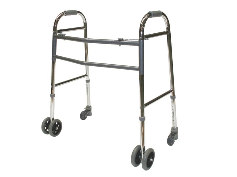 Walking Frame Folding, Extra Care, with Wheels & Push Down Brake, 865-1015mm (Max User Weight 318Kg)