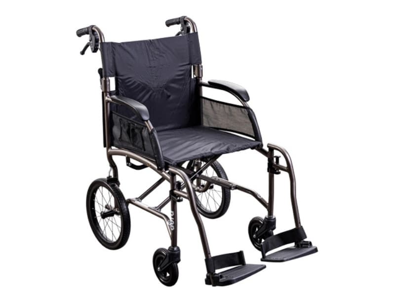 Wheelchair, Transit, Ultralight, 460mm, Meteor Grey, Unicare Aura