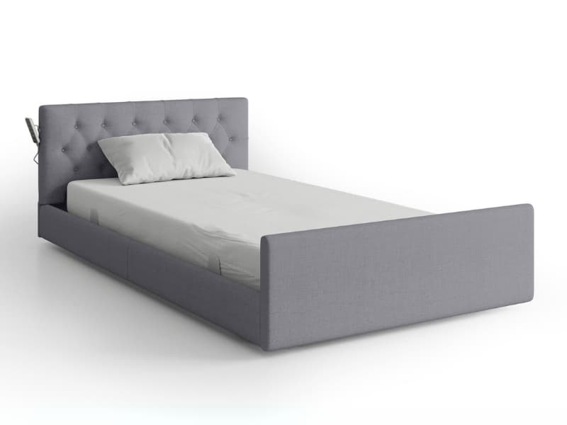 Nursing Bed Complete, Floorline, Single, Upholstered Granite, Xcel 3 Pro