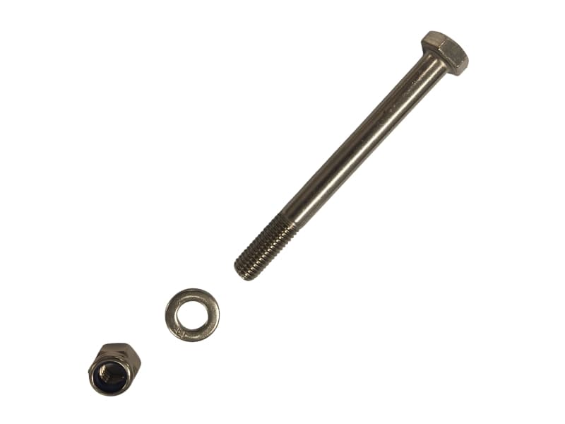 Axle Bolt, M12x120, Stainless Steel, Set, inc. Washer and Nyloc Nut, to suit Juvo Self Propelled Commode