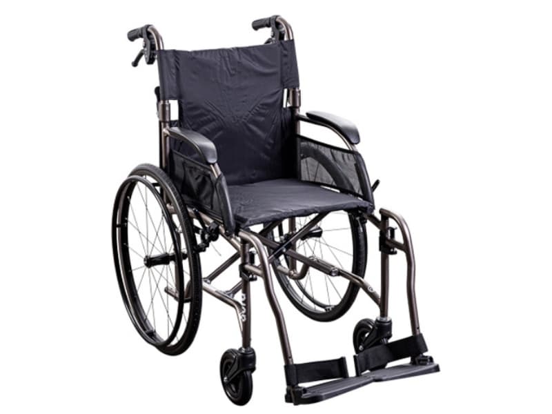Wheelchair, Manual, Ultralight, 410mm, Meteor Grey, Unicare Aura