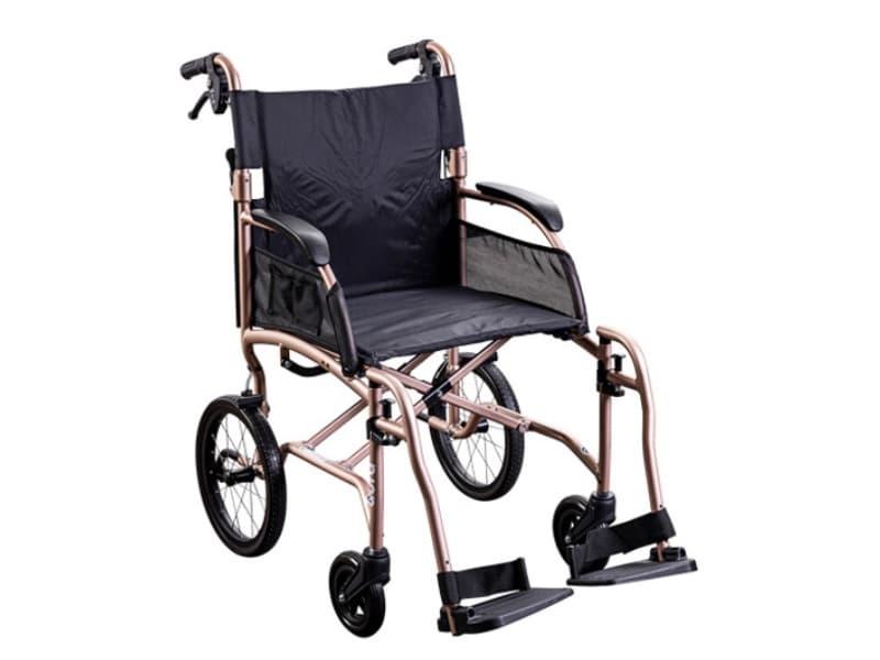 Wheelchair, Transit, Ultralight, 460mm, Rose Gold, Unicare Aura