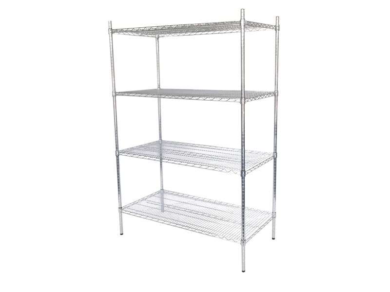 Wire Shelving, 610 x 1220 x 1800mm, Chrome, 5 Shelves, without Castors, Unicare