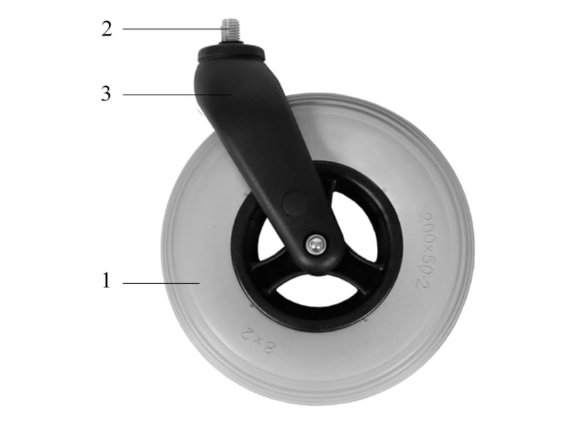 Castor Fork, with 200mm (8in.) x 50mm (2in.) Castor, Otto Bock, to suit Discovery Manual Wheelchair