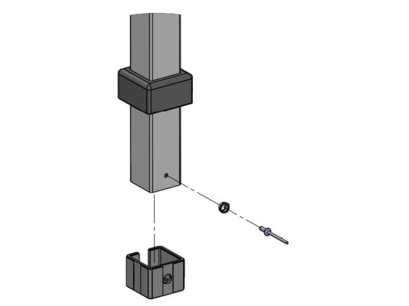 Bushing Kit, with 4x Bushing, Cap, Washer & Rivet, 4Healthcare to suit 4H710 Parallel Bars