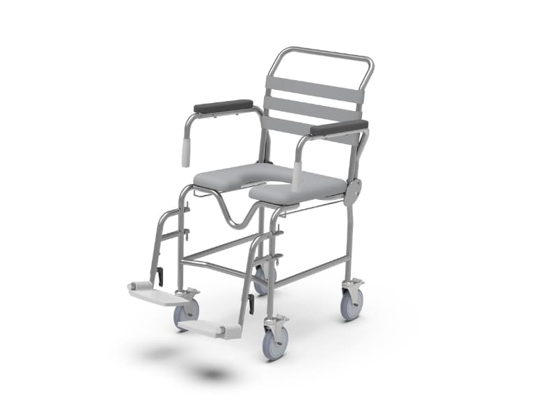 Shower Commode, Attendant Propelled, Swing Away Footplate, 460mm, Juvo