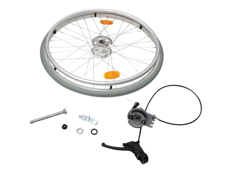 Rear Wheel, Right Hand, 610mm (24in.) x 35mm (1 3/8in.), Solid Tyre, Quick Release, Drum Brake, Ansa, to suit Relax
