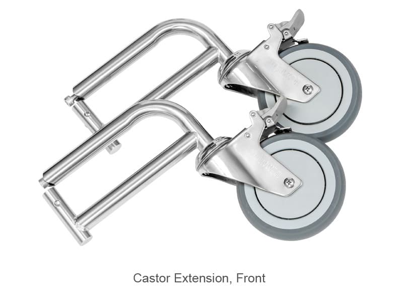 Shower Commode Accessories, Castor Extension, Front, Pair, Juvo