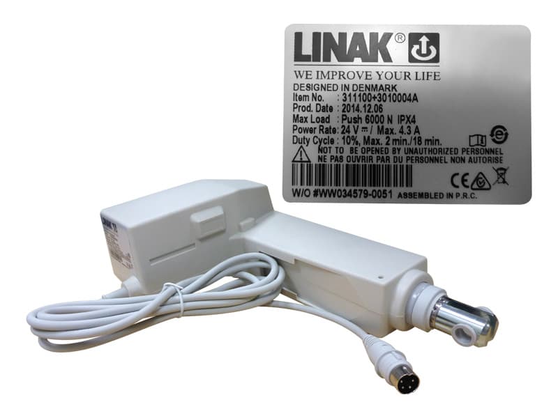 Linear Actuator, 100mm (4in.), Grey, 4 Pin Round Plug, Linak LA31