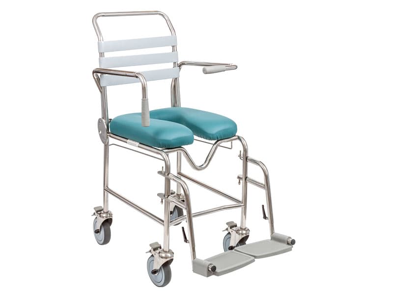 Shower Commode, Attendant Propelled, Swing Away Footplate, 410mm, Juvo