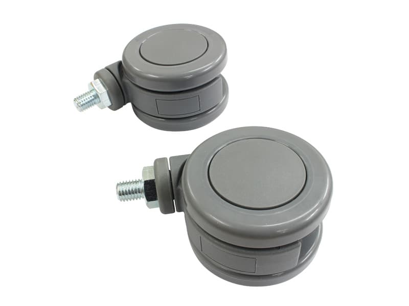 Castor, Twin Wheel, Non Braking, 75mm (3in.), Plastic, Grey, Pair, Oxford, to suit Oxford Advance Hoist