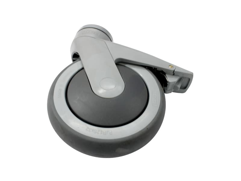 Castor, Braking, 125mm (5in.), Grey, Tente Levina, to suit Howard Wright Shower Trolley
