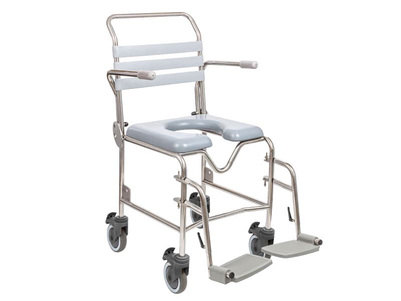 Shower Commode, Attendant Propelled, Swing Away Footplate, 460mm, Juvo, Hybrid