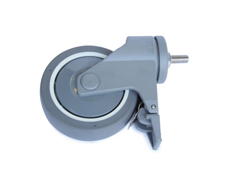 Castor, Plastic, Braking, 125mm(5in.), Grey