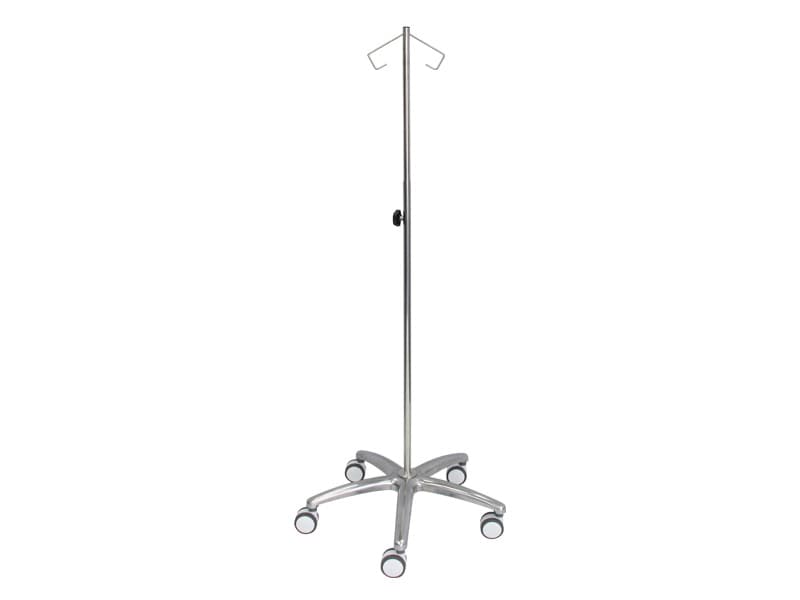 IV Pole, Mobile, with 2 Ramshead Hooks, Juvo