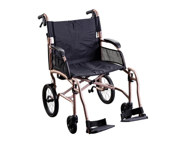 Wheelchair, Transit, Ultralight, 510mm, Rose Gold, Unicare Aura