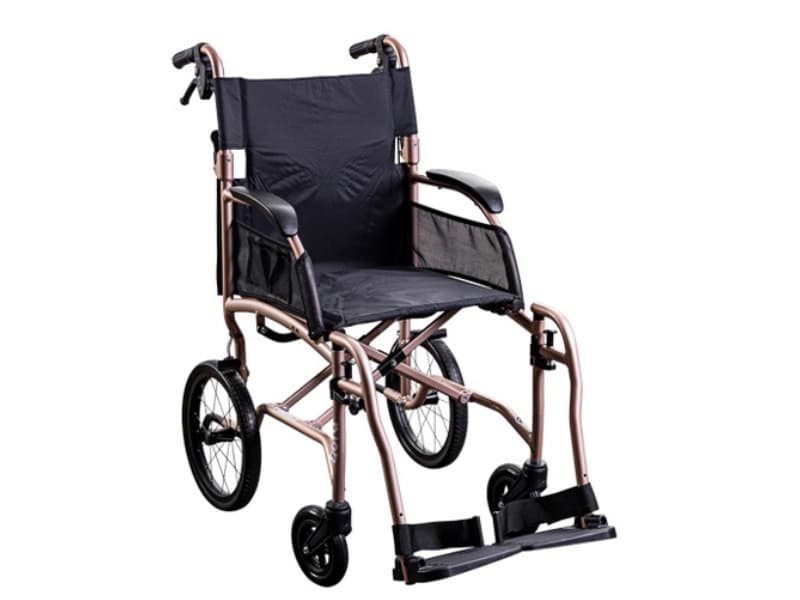 Wheelchair, Transit, Ultralight, 410mm, Rose Gold, Unicare Aura