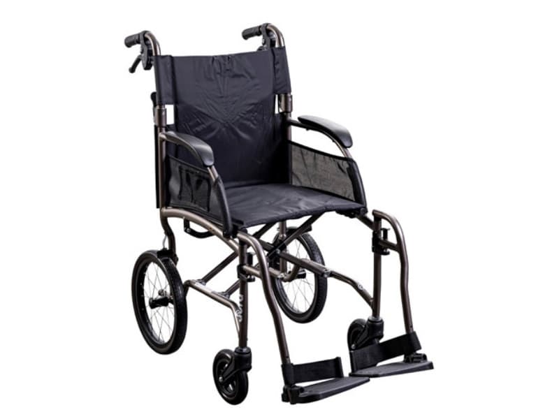 Wheelchair, Transit, Ultralight, 410mm, Meteor Grey, Unicare Aura