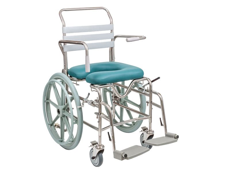 Shower Commode, Self Propelled, Swingaway Footplate, Height Adjustable, 510mm, Juvo