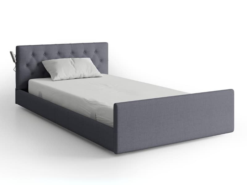 Nursing Bed Complete, Floorline, Single, Upholstered Slate, Xcel 3 Pro