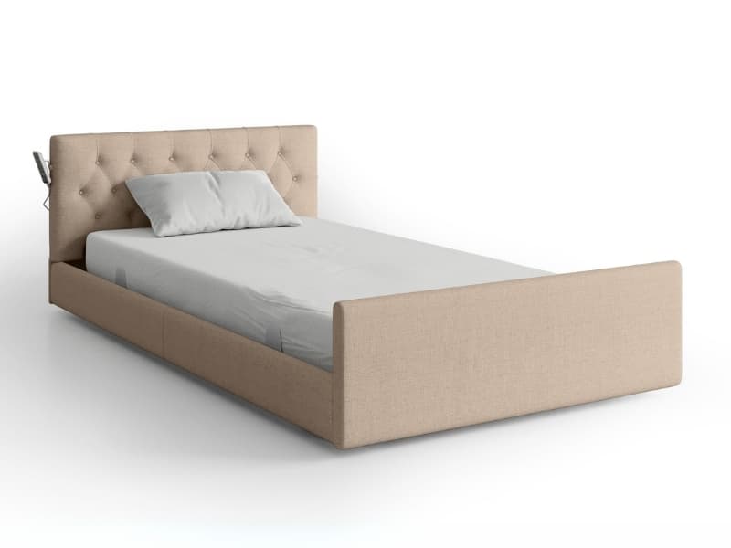 Nursing Bed Complete, Floorline, King Single, Upholstered Oatmeal, Xcel 3 Pro