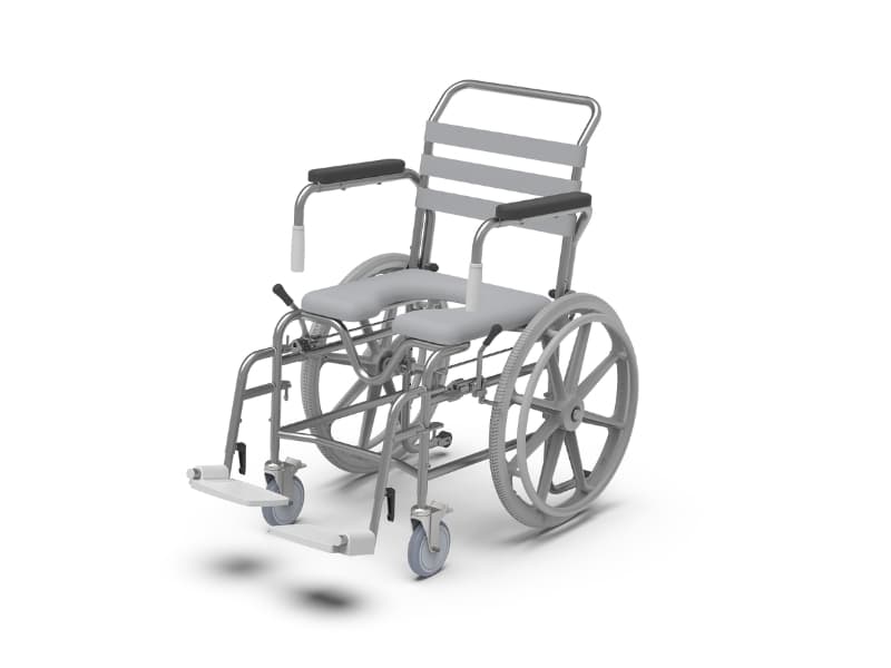 Shower Commode, Self Propelled, Swingaway Footplate, Height Adjustable, 460mm, Juvo