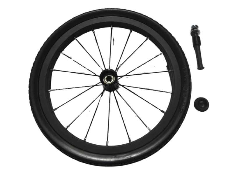 Wheel, Set, Solid, (12in.), inc. Quick Release Axle, Pair, Black, Unicare, to suit Aura Transit Wheelchair