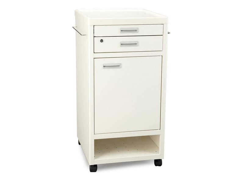 Bedside Cabinet, 2 Drawer & 1 Door, Steel, with Storage Recess, Unicare