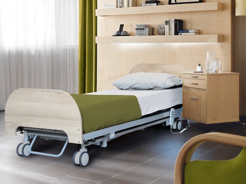 Nursing Bed, Single, Silver, with Inbuilt Extension, Unicare Xcel 2