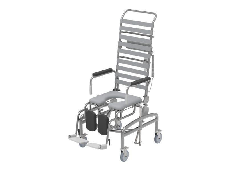 Shower Commode, Electric Tilt in Space, Swing Away Footplate, 610mm, Height Adjustable, Juvo, Xtra Care