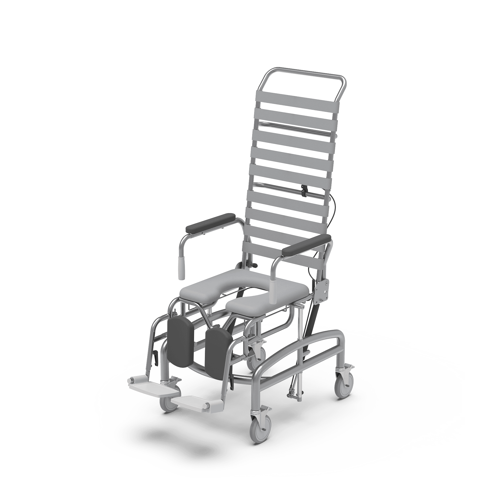 Shower Commode, Tilt in Space, Swing Away Footplate, 610mm, Height Adjustable, Juvo, Xtra Care